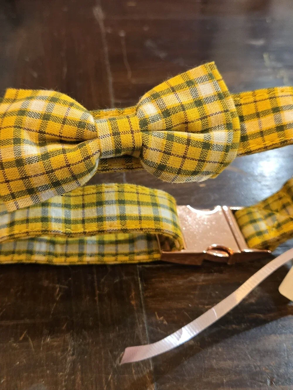 Plaid Bowtie Collar for Dogs - Size Large, Different Colors Available